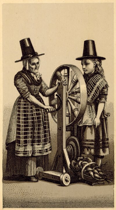 Kostuums van Wales: Spinning Jenny door English School