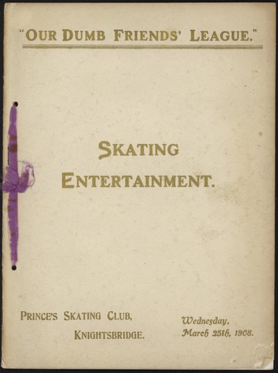 Omslag van het programma van Our Dumb Friends League schaatsentertainment door English School