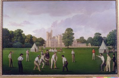 Cricket bij Canford Manor, 1855 door English School