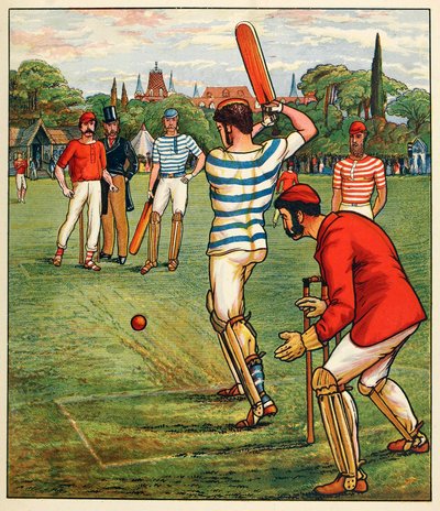 Cricket, uit Britse Sporten en Spelen, pub. ca. 1880 door English School