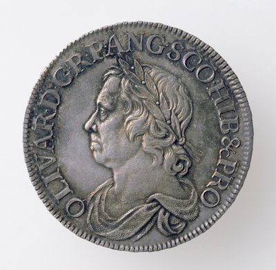 Kroon van Oliver Cromwell (1599-1658), Londen Munt, 1658 (voorzijde) door English School
