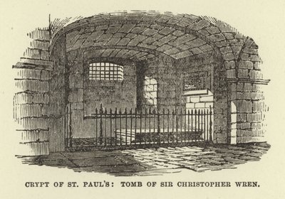 Crypte van St Pauls, Graf van Sir Christopher Wren door English School