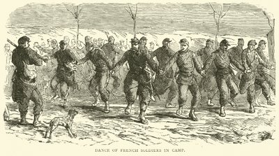Dans van Franse soldaten in kamp, november 1870 door English School