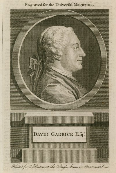 David Garrick, gegraveerd voor het Universal Magazine door English School
