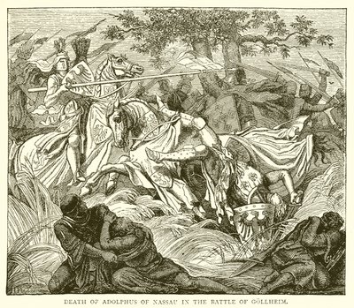 Dood van Adolf van Nassau in de slag bij Göllheim door English School