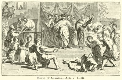 De dood van Ananias, Handelingen, v, 1, 10 door English School