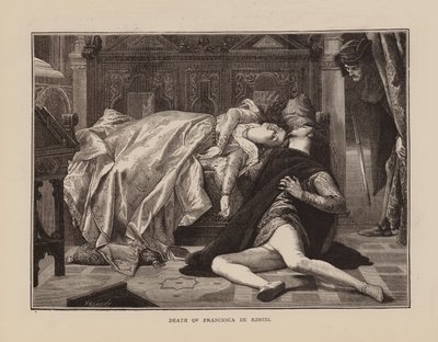 Dood van Francesca De Rimini (gravure) door English School