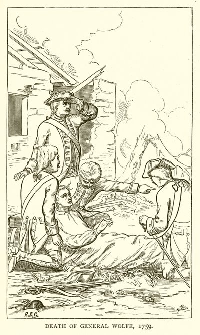 Dood van Generaal Wolfe, 1759 door English School