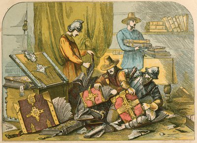 Vernietiging van de Manuscripten en Missalen in Oxford tijdens het Regeerperiode van Edward VI door English School