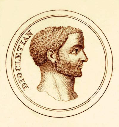 Diocletianus, illustratie uit Het Universele Historische Woordenboek door George Crabb, gepubliceerd 1825 door English School