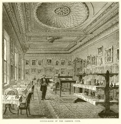 Eetkamer van de Garrick Club door English School
