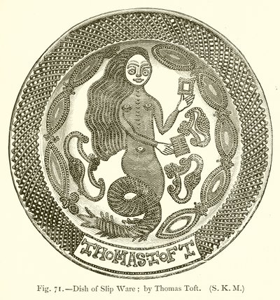 Schaal van slipware door English School