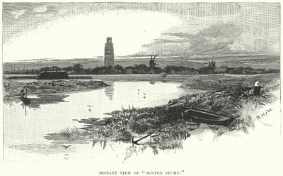 Ver uitzicht op "Boston Stump" (gravure) door English School
