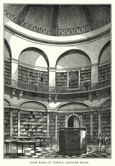 Koepelkamer, of Bibliotheek, Register House door English School
