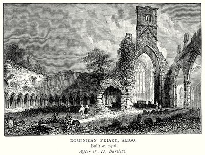 Dominicaans klooster, Sligo (gravure) door English School