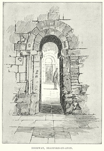 Deuropening, Bradford-on-Avon (gravure) door English School