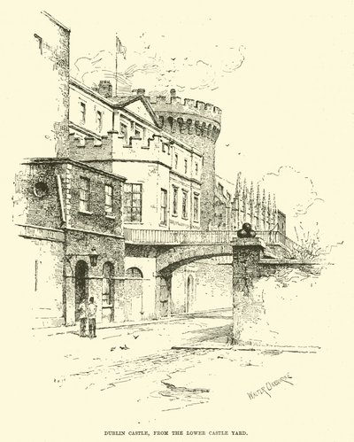 Dublin Kasteel, vanaf de Lage Kasteelplaats door English School