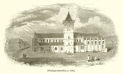 Kathedraal van Dunblane in 1620 door English School