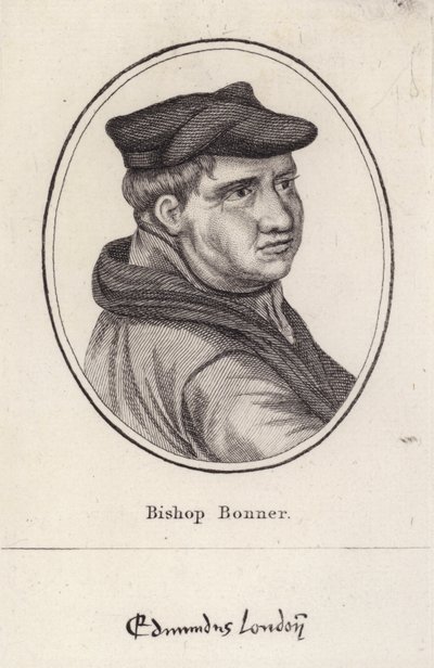 Edmund Bonner, Engelse geestelijke en bisschop van Londen die protestanten vervolgde tijdens het bewind van Maria I (gravure) door English School