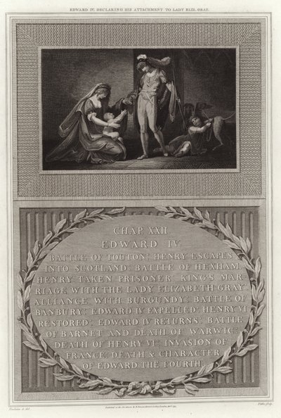 Eduard IV verklaart zijn gehechtheid aan Lady Eliz Gray door English School