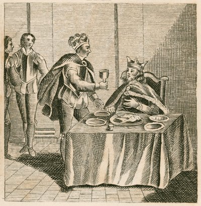 Edward, de Zwarte Prins, bedient zijn gevangene, koning Jan II van Frankrijk door English School