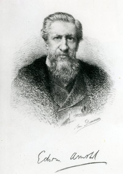 Edwin Arnold (1832-1904) (gravure) door English School