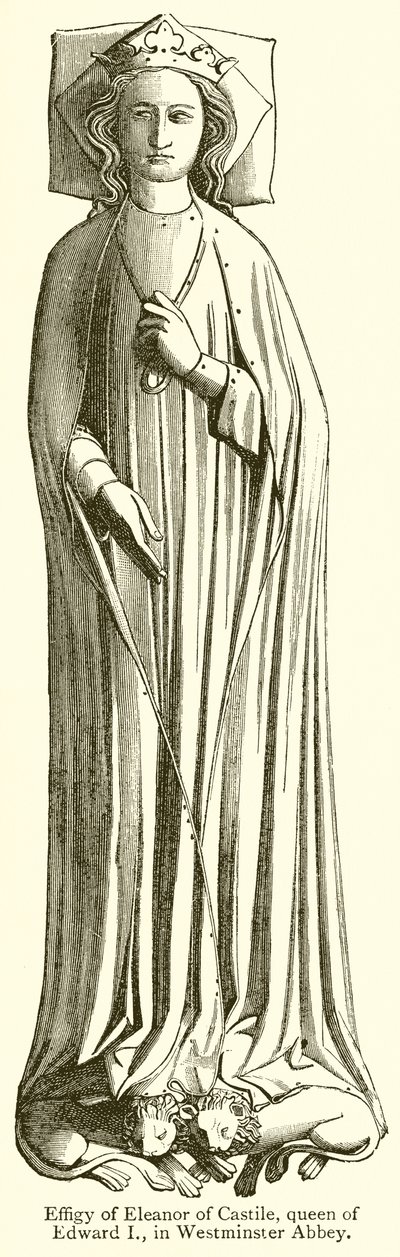 Beeld van Eleonora van Castilië, Koningin van Edward I, in Westminster Abbey door English School