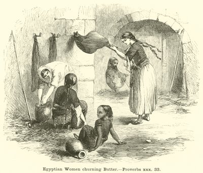 Egyptische vrouwen die boter karnen door English School