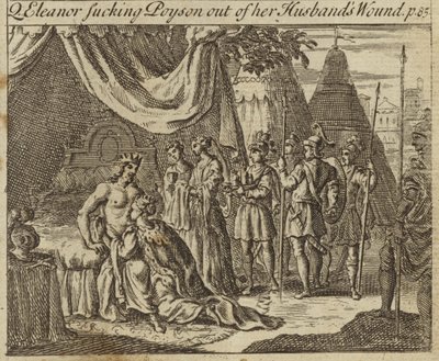 Eleanor van Castilië, Koningin-Gemalin van Koning Edward I van Engeland, zuigt gif uit de wond van haar man, opgelopen bij een moordaanslag in Akko, 1272 door English School