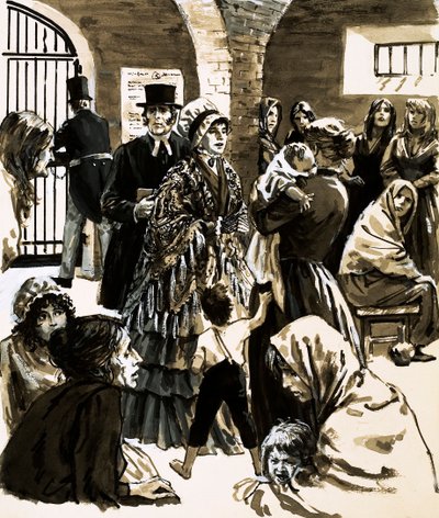 Elizabeth Fry werd een voorvechter van gevangenishervormingen na een bezoek aan Newgate Prison door English School