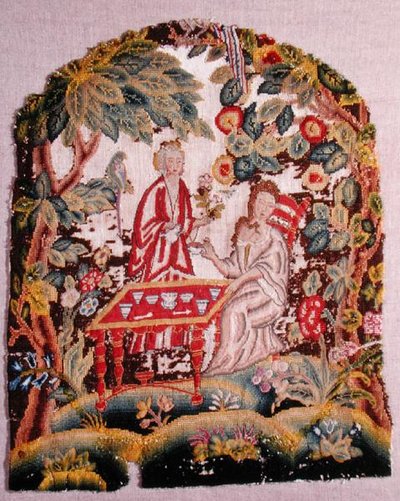 Geborduurde stoel, c.1700 door English School