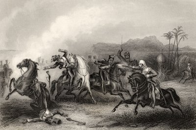 Ontmoeting tussen Luitenant Hills en een groep Sepoy Cavalerie, uit 