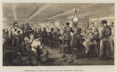 Vermaak voor Admiraal Dundas, aan boord van HMS "Wellington," Baltische Vloot door English School