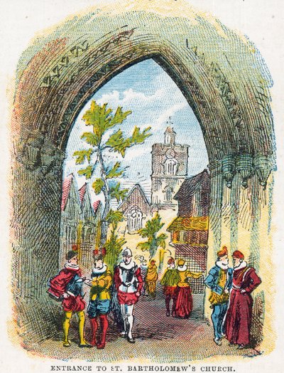 Ingang van de kerk van St. Bartholomew door English School