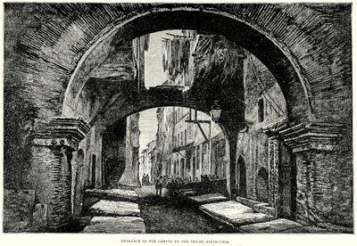 Ingang tot het getto door de Pesche Riavecchia (gravure) door English School