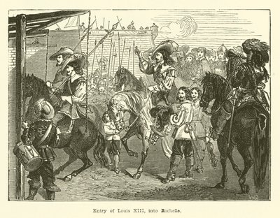 Intocht van Louis XIII in Rochelle (gravure) door English School