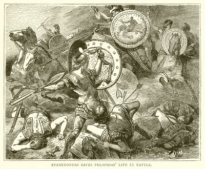 Epaminondas redt het Leven van Pelopidas in de Slag door English School