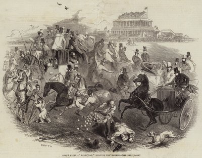 Epsom Races, "Derby Day", het verlaten van het parcours door English School