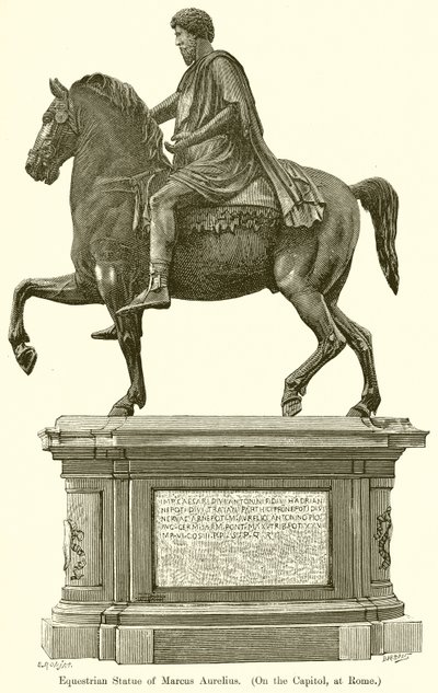 Ruiterstandbeeld van Marcus Aurelius. (Op het Capitool, in Rome) door English School