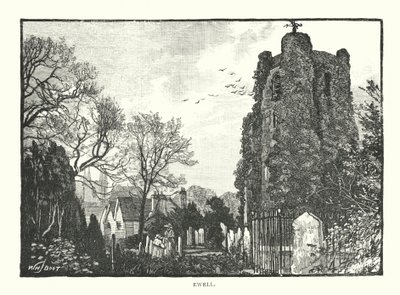Ewell (gravure) door English School