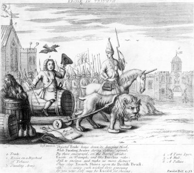 Accijns in Triomf, 1733 door English School