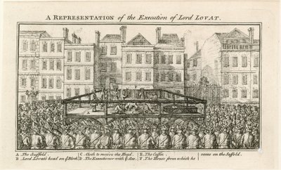 Executie van Lord Lovat (gravure) door English School
