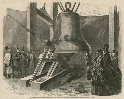 Experiment met de hamer op de grote klok voor de Westminster klok door English School