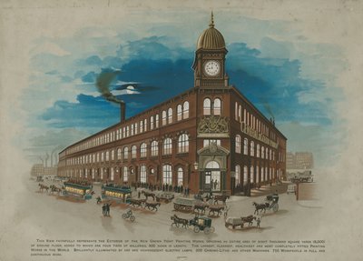 Exterieur van de New Crown Point Printing Works door English School