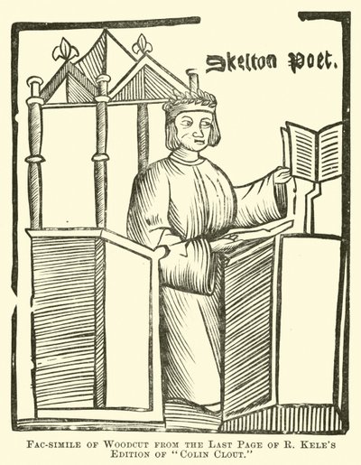 Facsimile van Houtsnede van de Laatste Pagina van R Keles Editie van Colin Clout door English School