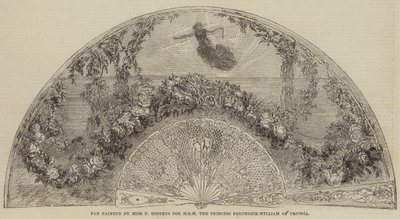 Waaier geschilderd door Miss E Roberts voor HRH de Prinses Frederick-William van Pruisen door English School