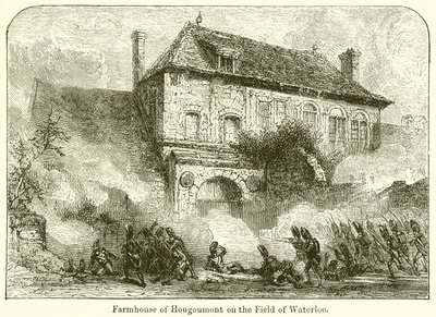 Boerderij van Hougoumont op het Veld van Waterloo door English School