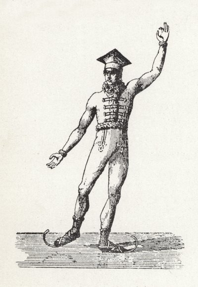 Figuur van een man schaatsen door English School