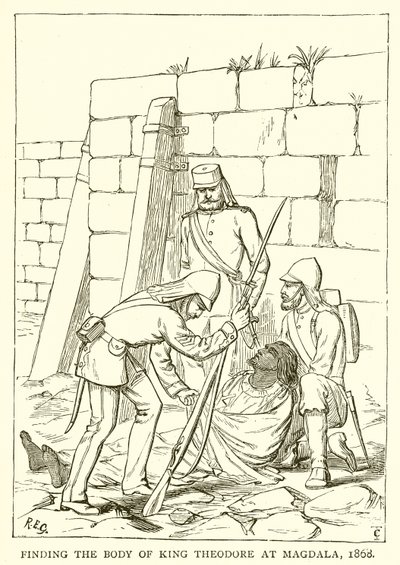 Het Vinden van het Lichaam van Koning Theodore in Magdala, 1868 door English School