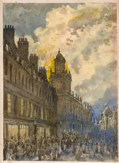 Brand in Grays Inn Lane, Londen, 20 juni 1880 door English School